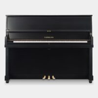 Yamaha U1 upright piano in polished ebony finish, ideal for professional and home use, available at Classic Pianos.