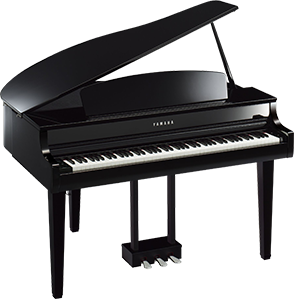 Yamaha CLP-695GP digital grand piano, elegant black polish, available at Classic Pianos of Portland.