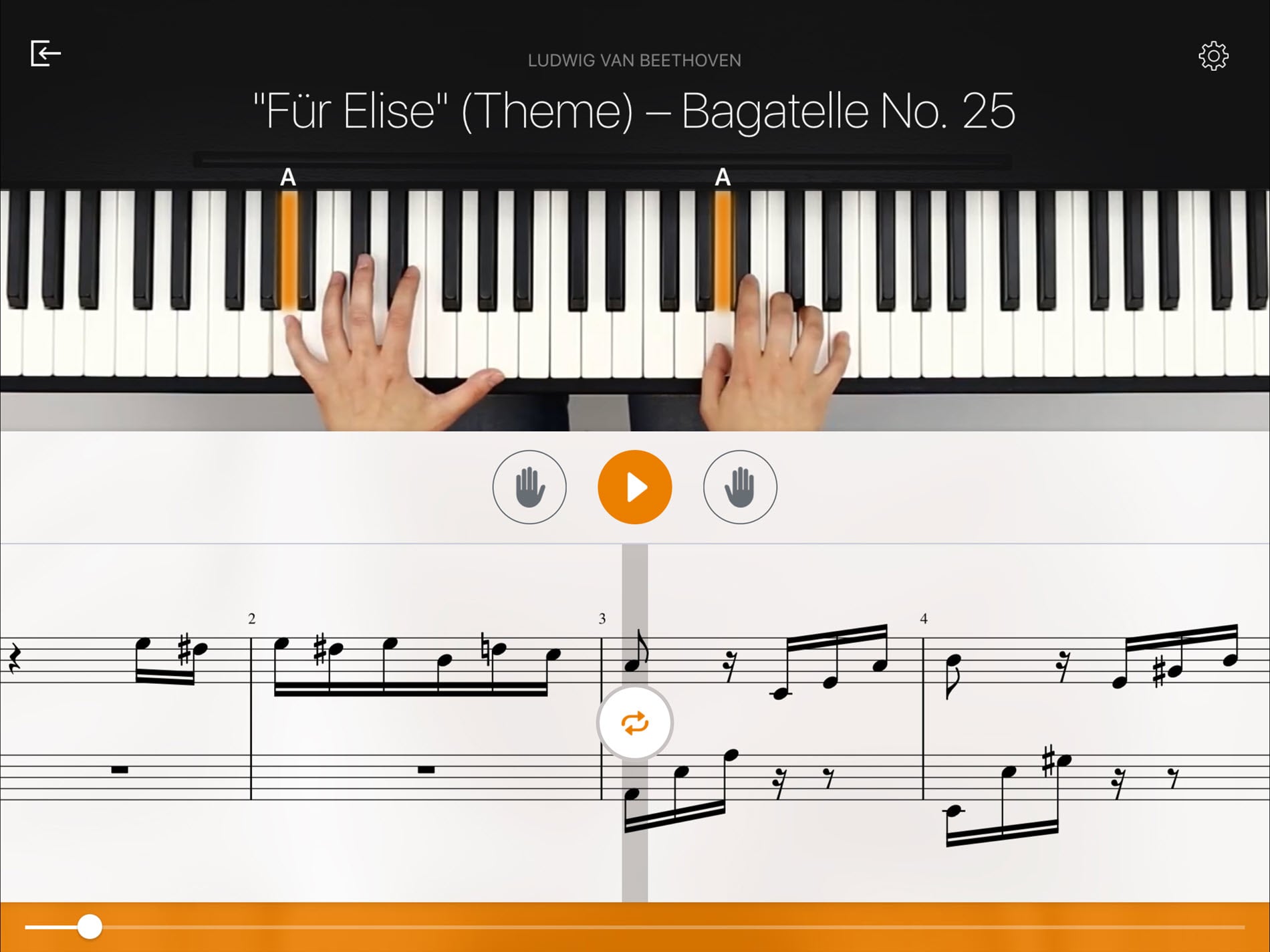 Flowkey app screenshot of Fur-Elise